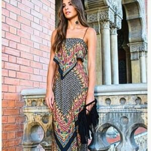 Farm Rio Cut Out Handkerchief Dress